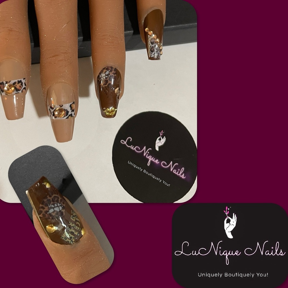 Tiger beat Custom Press On Nails, Animal Print, Edgy, Trendy Size M